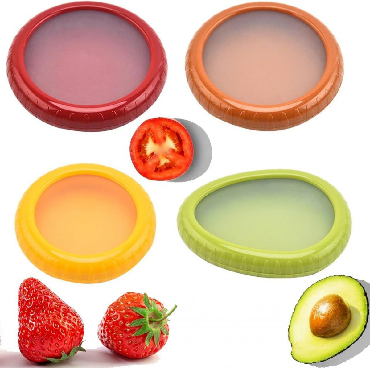 Silicone Fruit & Vegetable Storage Containers – Set of 4