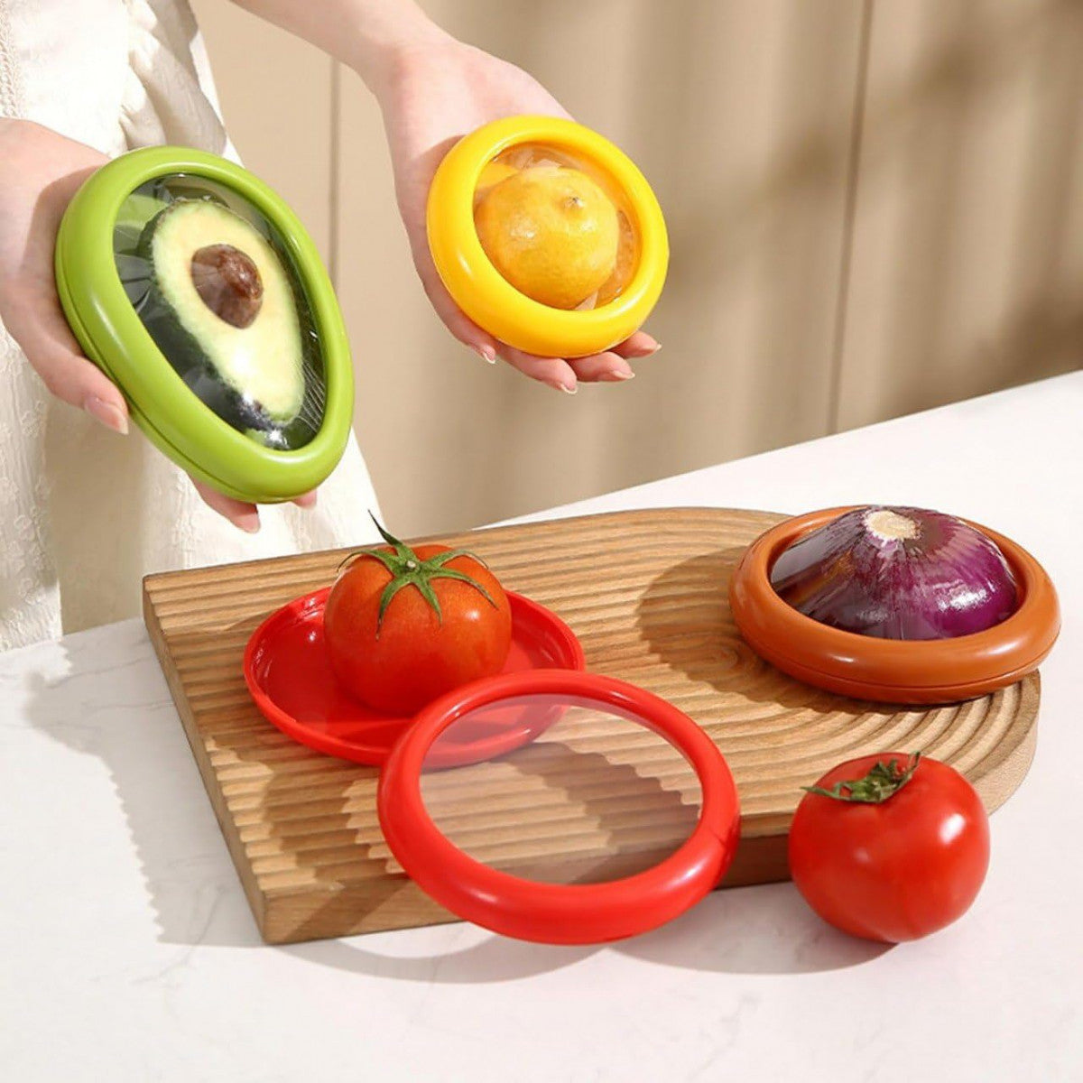 Silicone Fruit & Vegetable Storage Containers – Set of 4