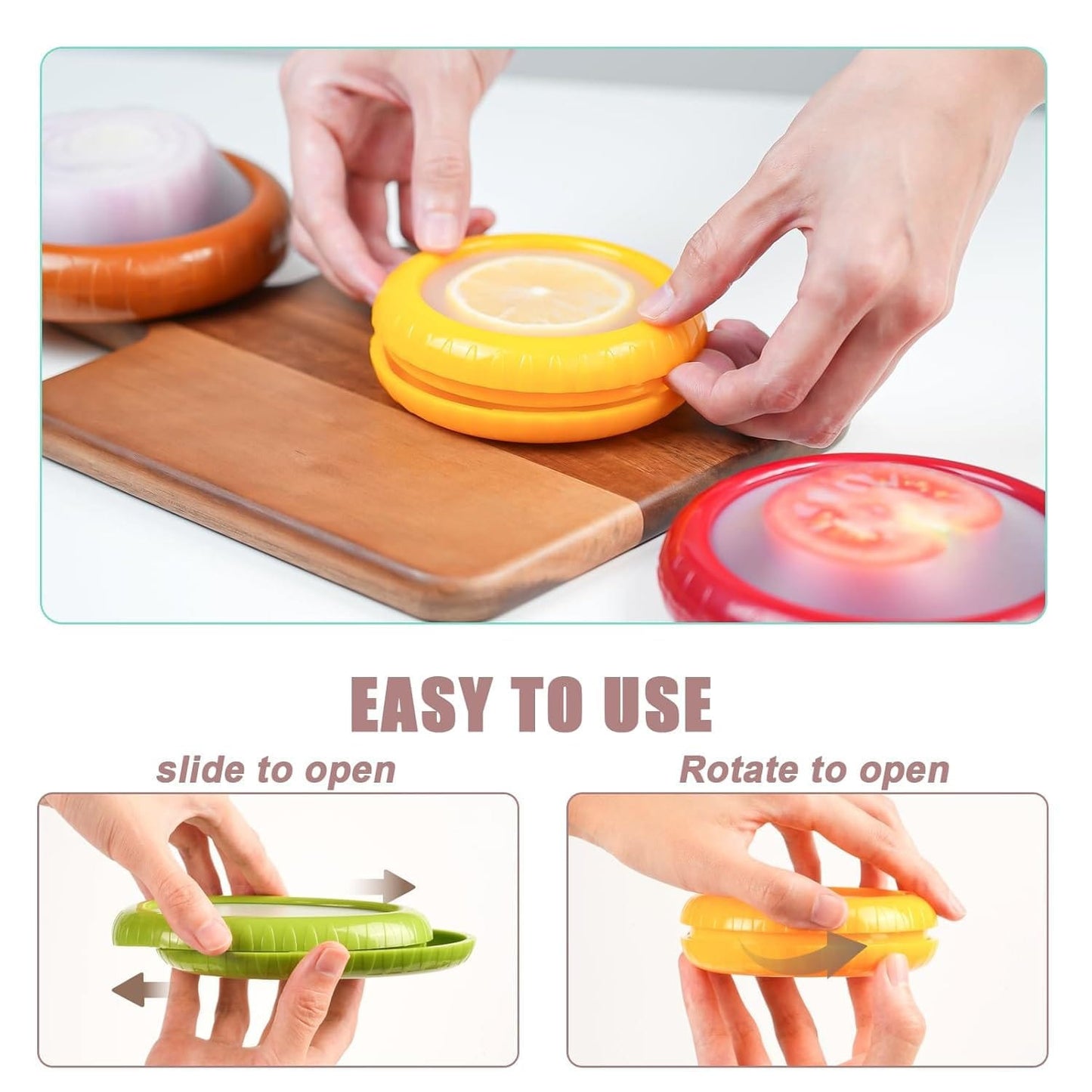 Silicone Fruit & Vegetable Storage Containers – Set of 4