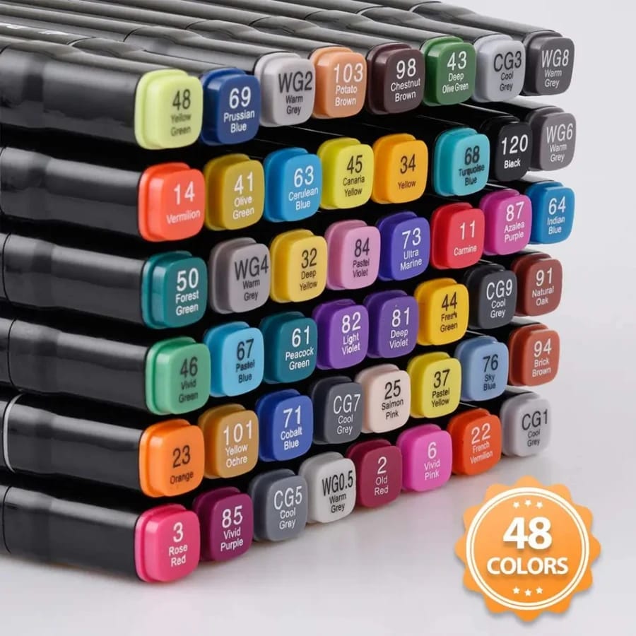 48 PCS Dual Tip Color Markers – Casacrest Oil-Based Art Set
