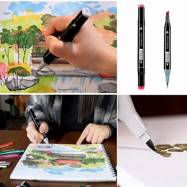 48 PCS Dual Tip Color Markers – Casacrest Oil-Based Art Set