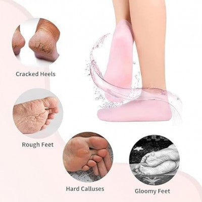 Silicone Moisturizing Gel Socks – Reusable Spa Foot Care