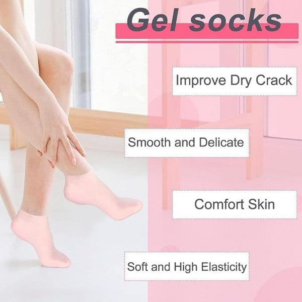 Silicone Moisturizing Gel Socks – Reusable Spa Foot Care