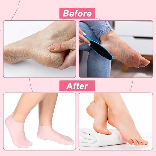 Silicone Moisturizing Gel Socks – Reusable Spa Foot Care