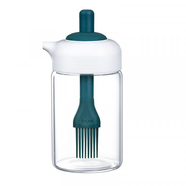 2-in-1 Oil Dispenser Condiment Jar with Silicone Brush