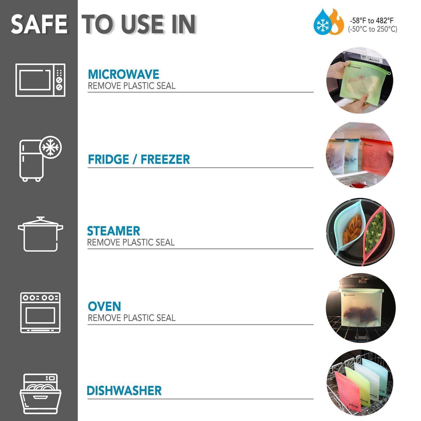 1000 ML Silicone Food Storage Bag