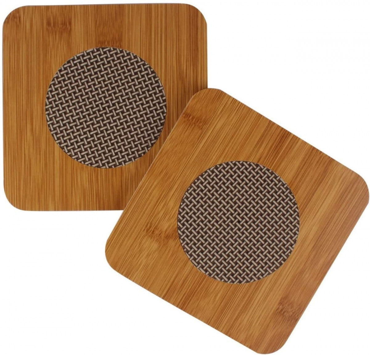Wooden Square Heat Pad โ Natural Bamboo Hot Pads for Kitchen & Dining