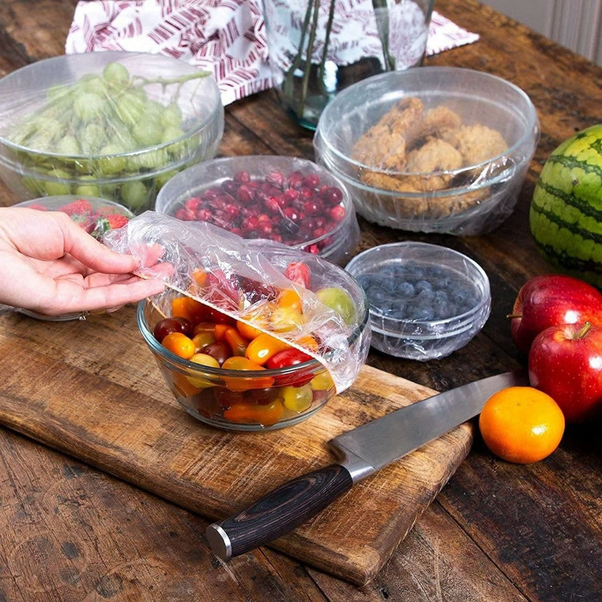 100 PCS Fresh Keeping Elastic Food Covers