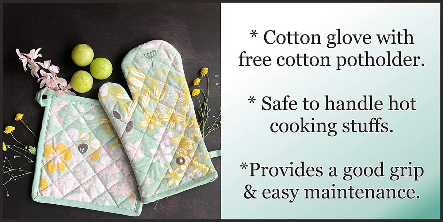 Organic Cotton Oven Mitt & Pot Holder Set